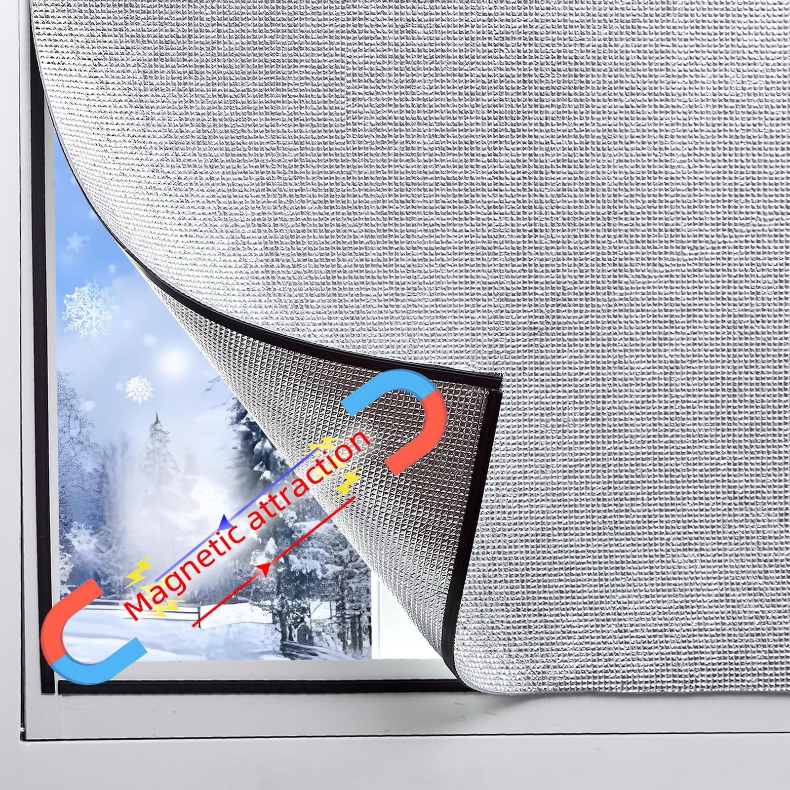 Magnetic Window Insulation Kit Suitable for Winter Summer Magnetic Strip 48×72