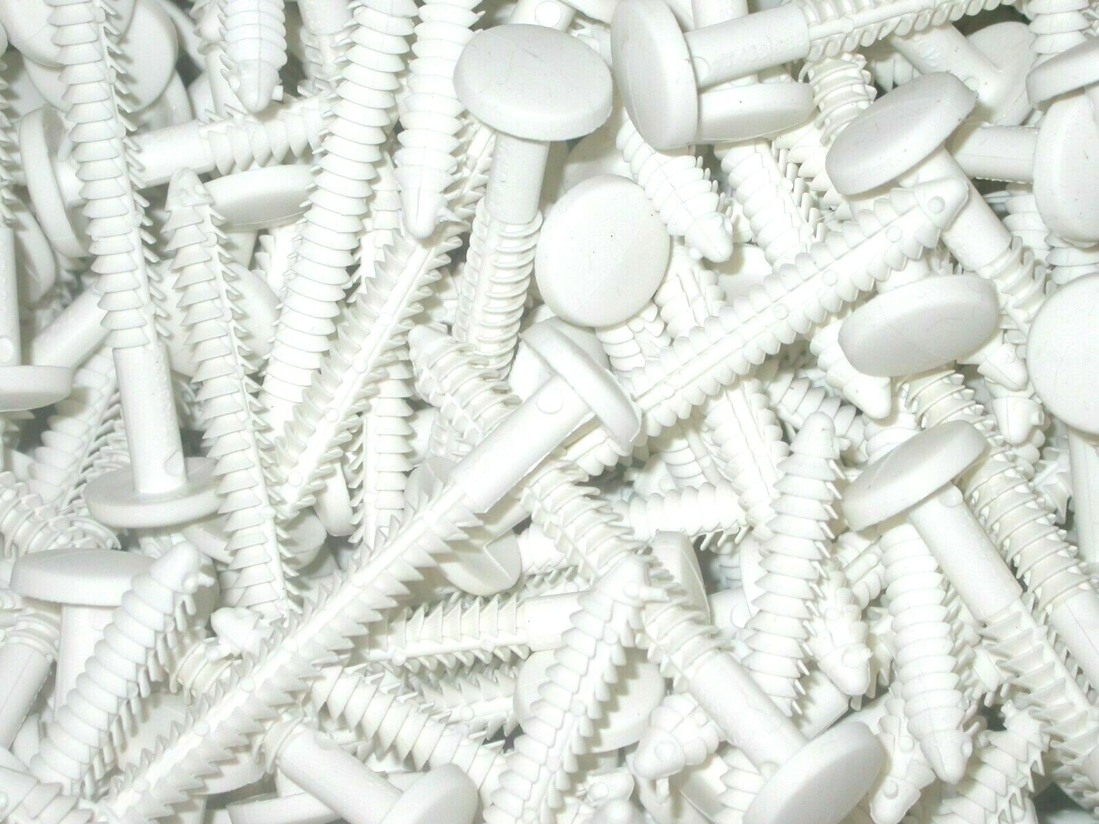 White 60 Pack Window Shutters Panel Peg Loks 3″ Shutter Fasteners Spikes Bulk
