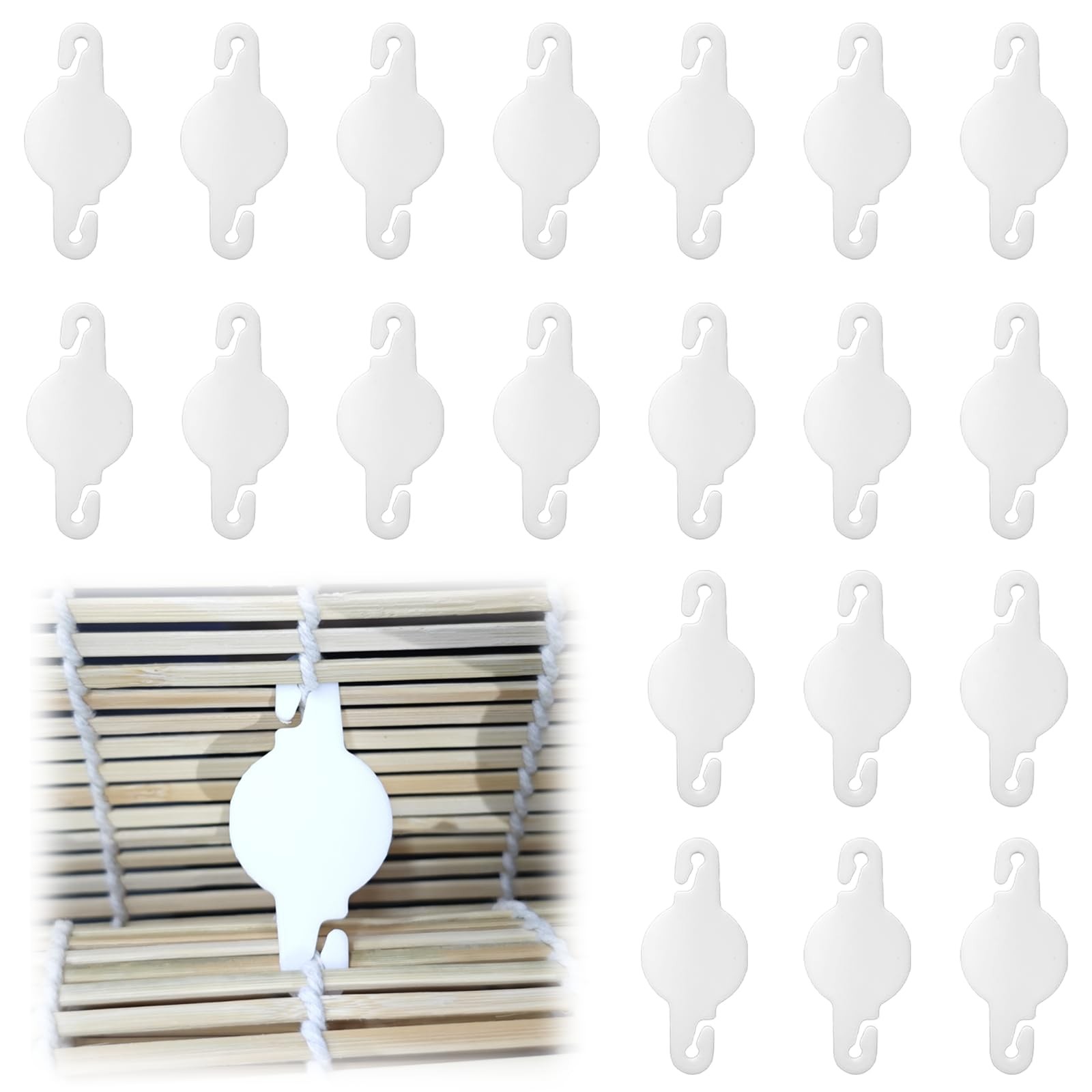 20 Pack String Clip for Roll Up Shade with Radiance, Cord Clips for Curtains .