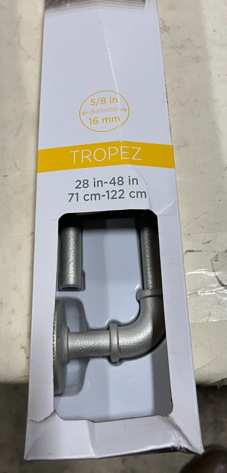 (QTY 2) Kenney Tropez 28″ to 48″ Brushed Nickel Steel Curtain Rod KN90020