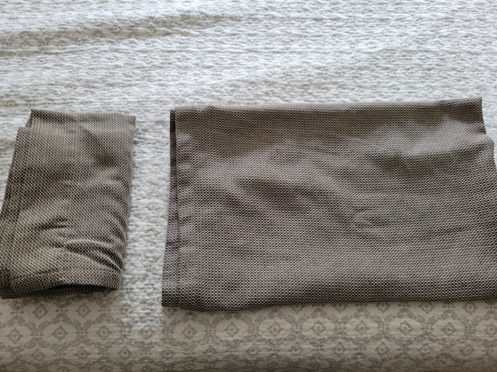 Set of Two Window Curtain Panels JC Penney Rectangle Design Taupe