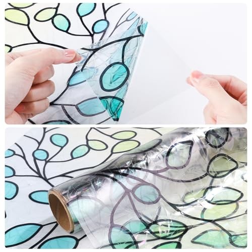 Colored Leaves Privacy Window Film with UV Protection & Heat 31.5″ x 78.7″