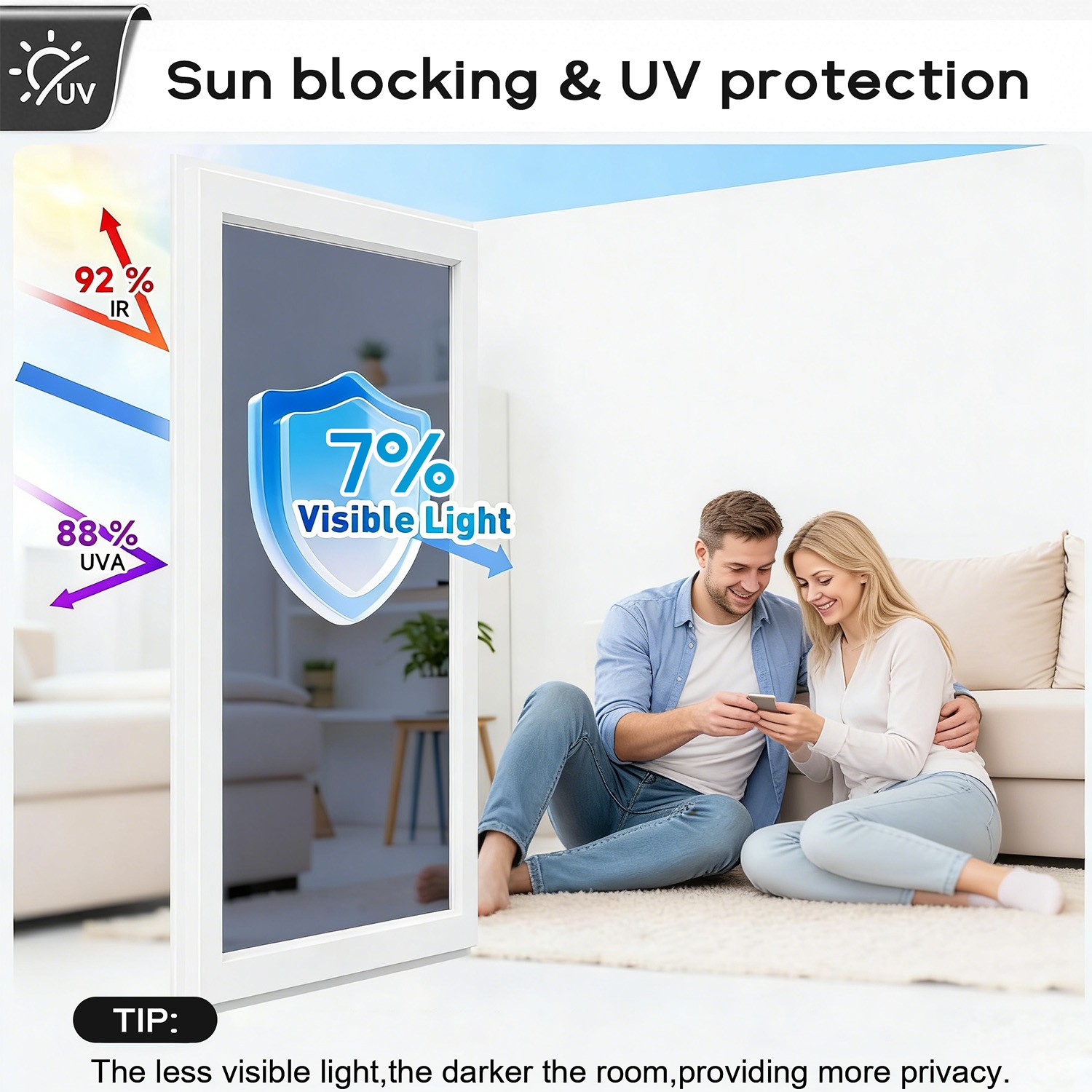 Residential Balcony Window Film:Blocks Heat & UV,Reduces Glare,Keeps Room Cooler