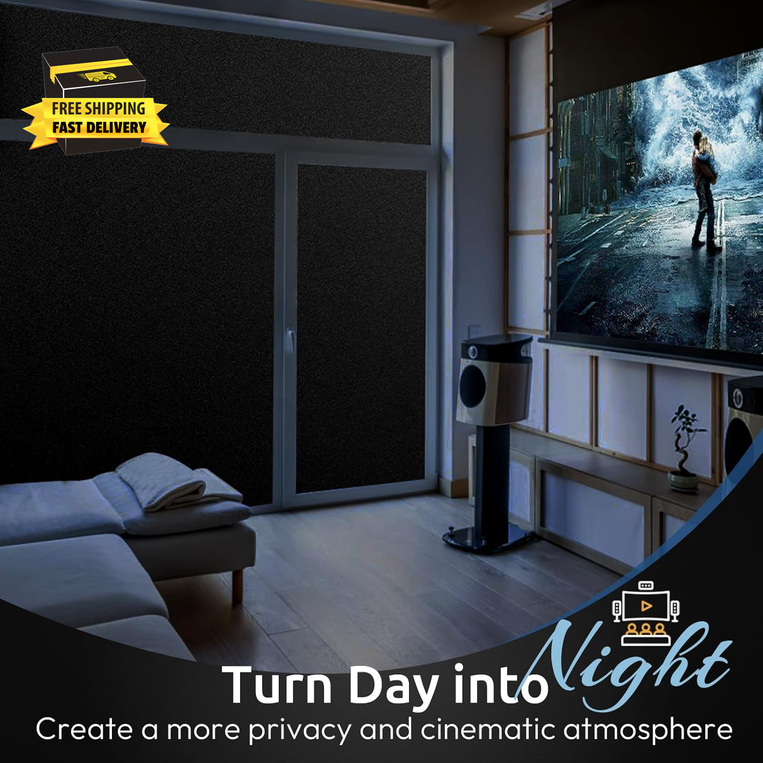 Blackout Window Film, Removable Window Tint in House Static Cling, Darkening Pri
