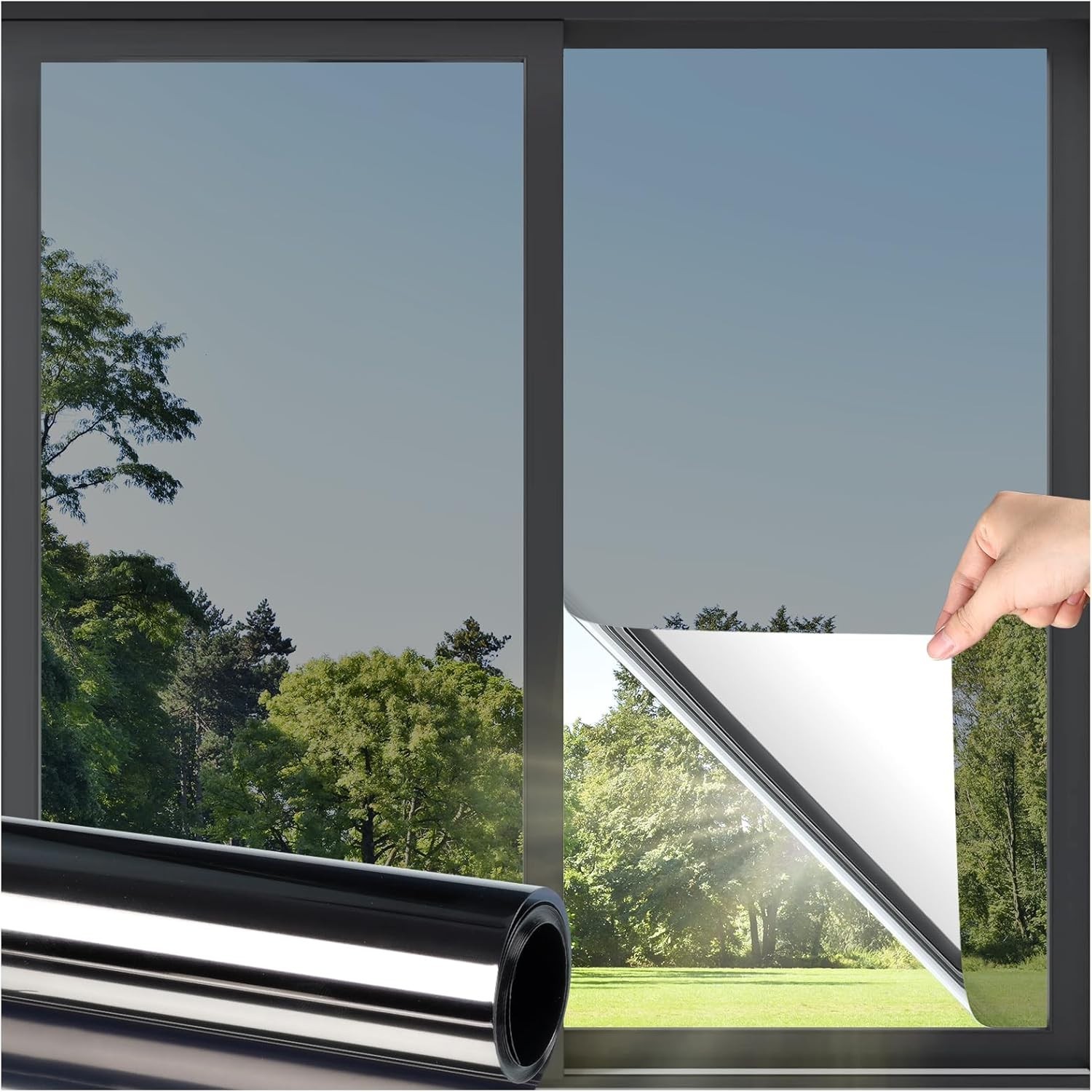 UV Blocking Window Film, 35.4″ x 157.4″ – Black Silver