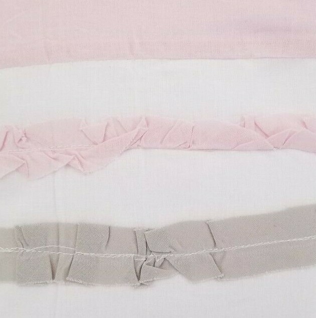 Charlotte Pink, White, & Grey One Window Panel 84″ L x 55″ W New