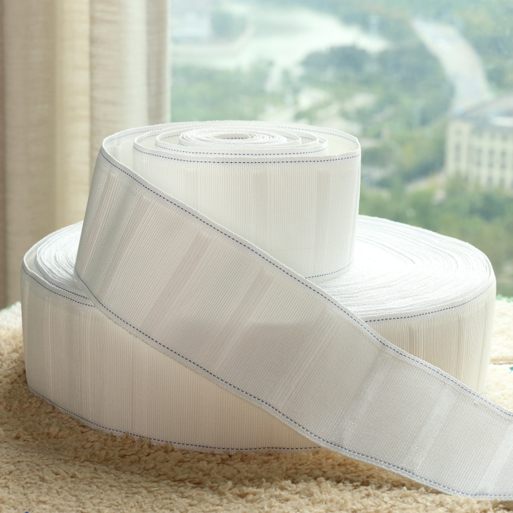 Curtain Heading Polyester Cloth Pinch Pleat Tape 3″ Width White 10 Meters