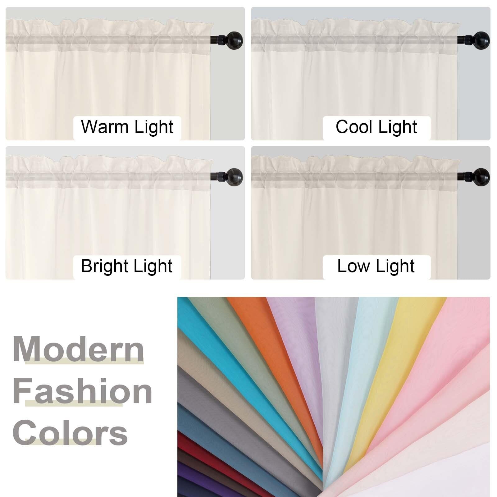 Cafe Curtains 36 Inch Length Tier 2 Pieces, 42″W x 36″L (Pack of 2) White