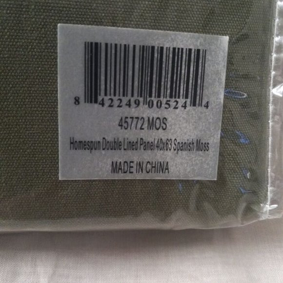 HOMESPUN BACKTAB DOUBLE INSULATED CURTAIN 40″ WIDE X 63″ LONG SPANISH MOSS