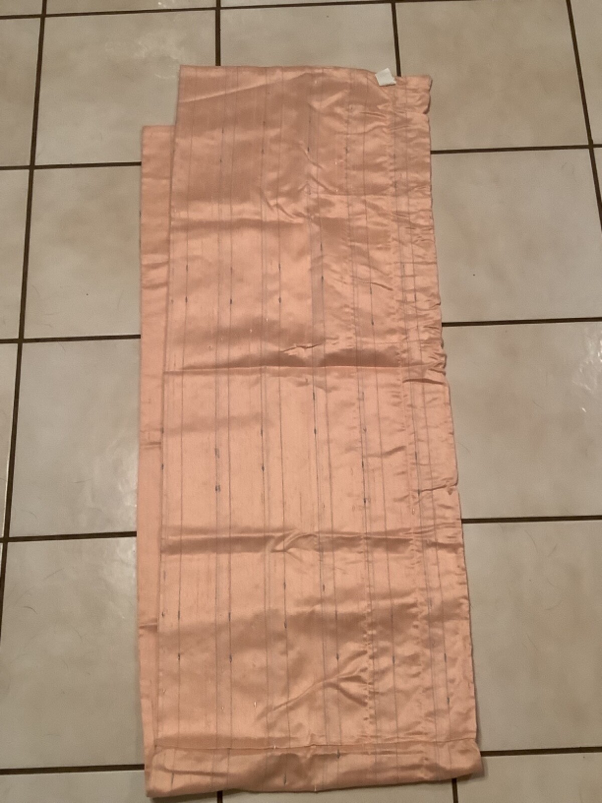 2 Modern Valances Window Treatments Rod Pocket JcPenney Peach/Teal 17.5” x 90”