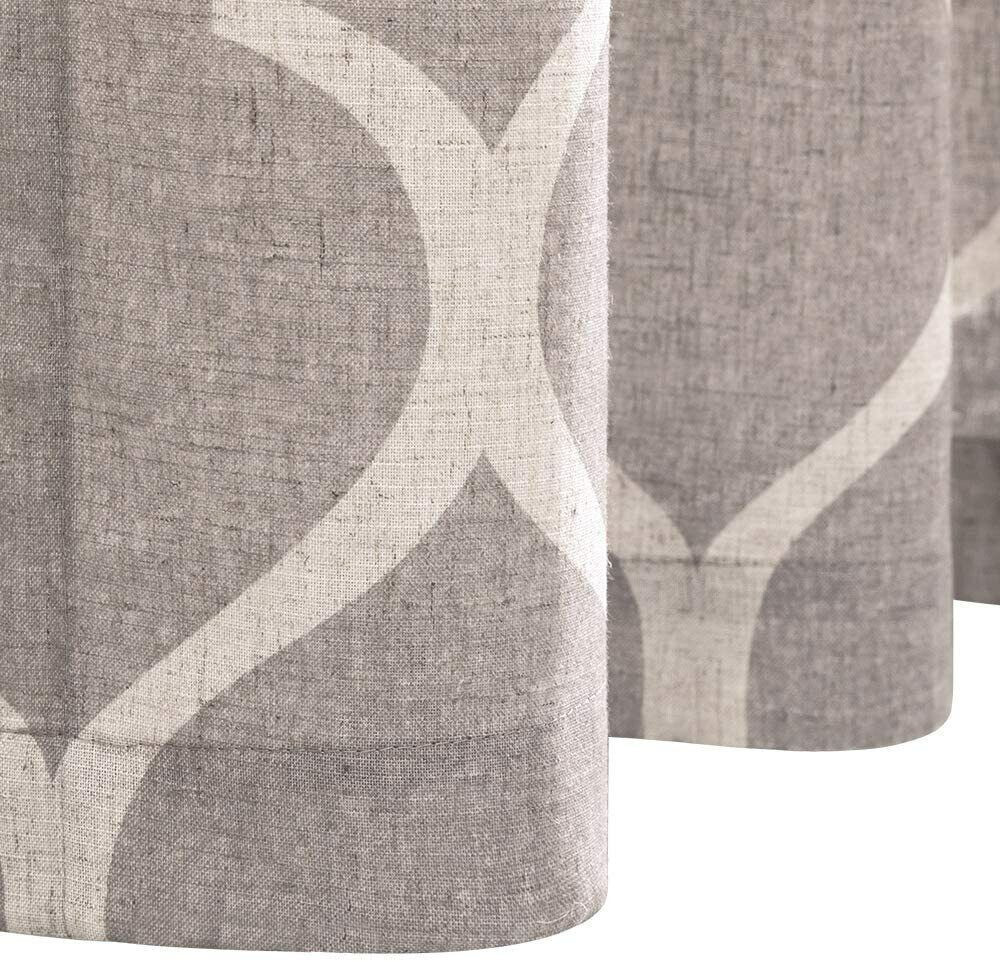 Linen Curtains Light Filtering Grommet Drapes W50 x L84 Inches