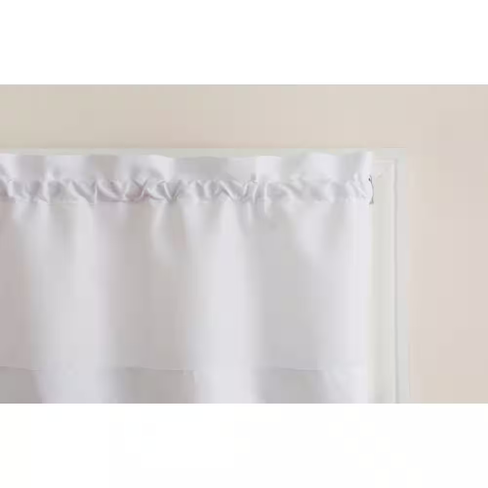 White Solid Rod Pocket Room Darkening Curtain – 54 In. W X 36 In. L