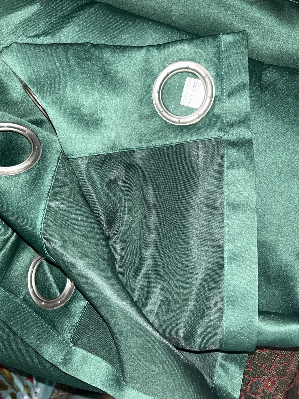 Brylane Polyester Window Curtains Green Grommets 54” X 64” Set 2