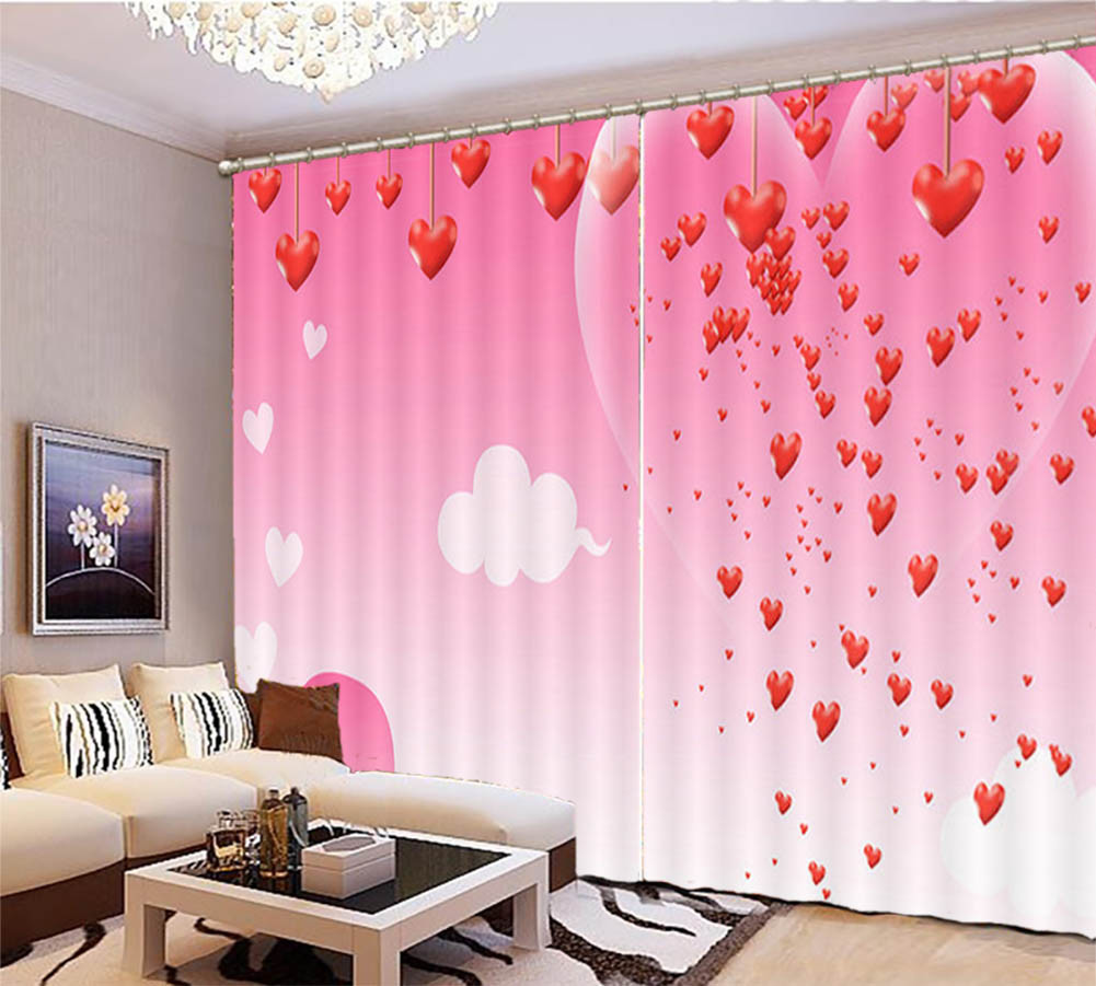 Romantic Dreamy Love 3D Curtain Blockout Photo Printing Curtains Drape Fabric