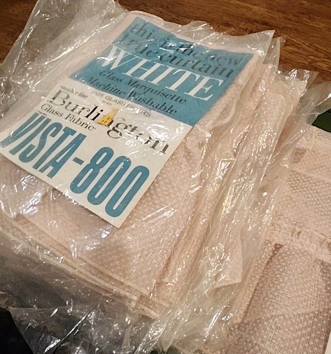 Vista 800 by Burlington VISTAGLASS 52″x11″ Pink Vintage Drapes Set Of 6 NEW