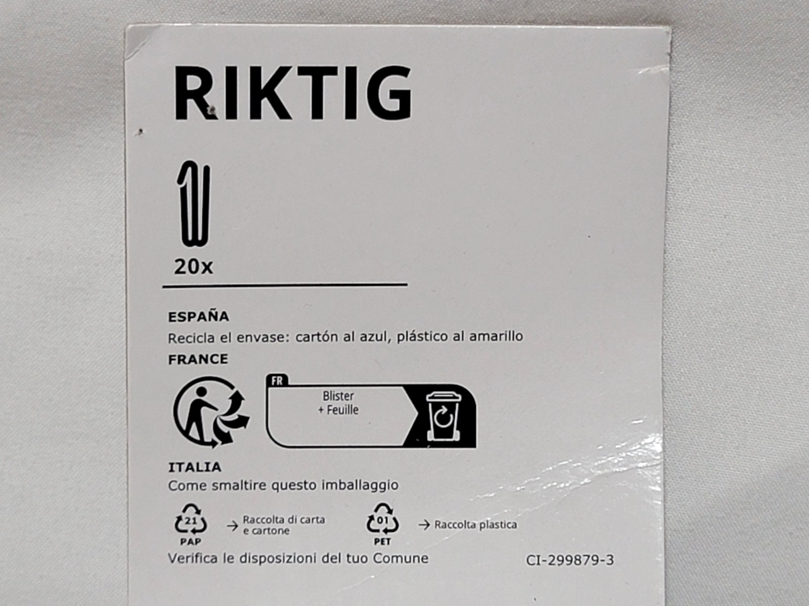 NEW Ikea Riktig Curtain Hooks – 2 Packs of 20 (40 Hooks Total) SEALED 402.122.03