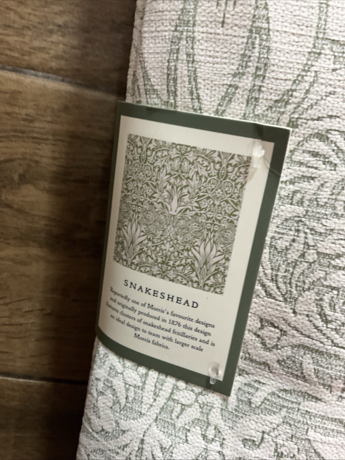 Morris & Co Snakeshead English Garden Window Curtain – Green / Ivory – 36 x 84”