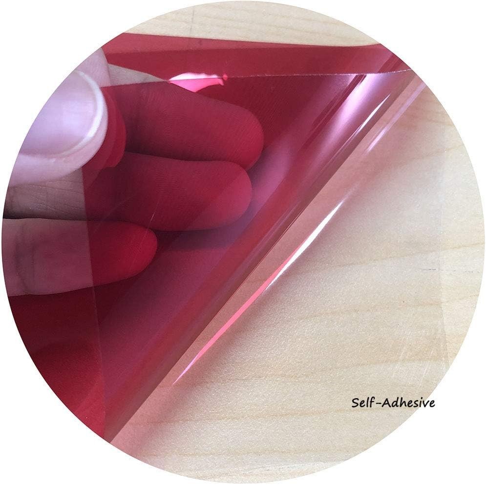 “Colorful Self-Adhesive Window Tint – Rose Red, UV & Heat Resistant, 17.7”x78.7”