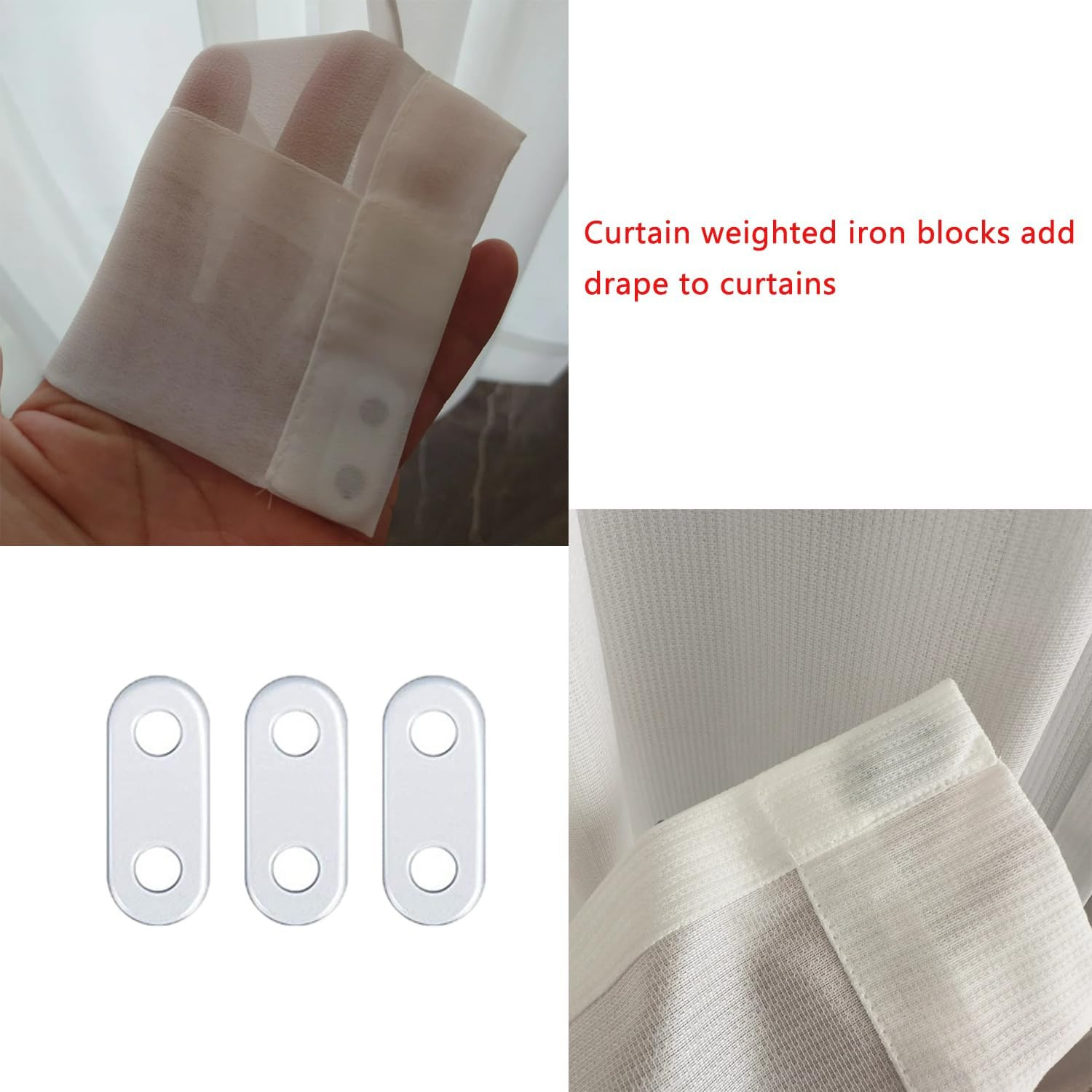 20 Pack Curtain Weights Bottom Pendant Sewing Oval Iron Drapery Weight for Curta