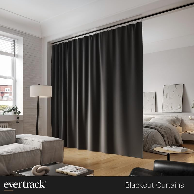 Blackout Room Divider Curtains – 100% Opaque, 108″ W x 96″ H, USA Made