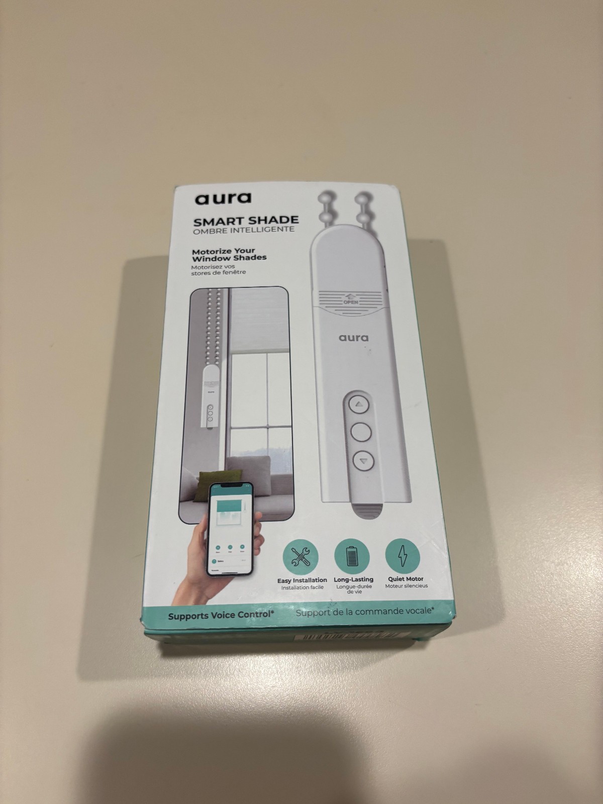 Aura Roller Smart Shade Driver With Remote & WiFi Dongle For Beaded Cord Shades