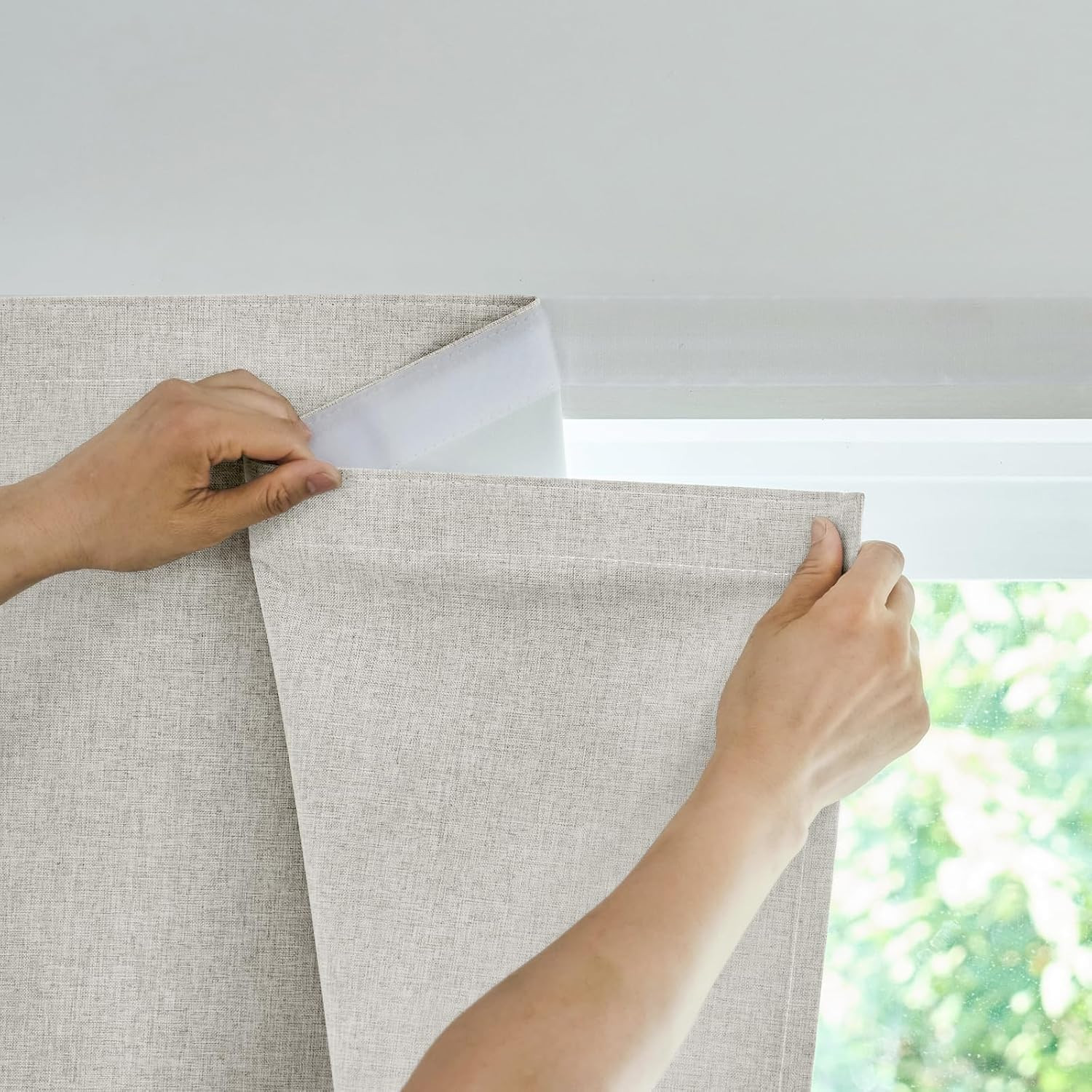Adhesive Curtain,100% Blackout Curtains, No Drilling, Suitable for Multi-Scenes