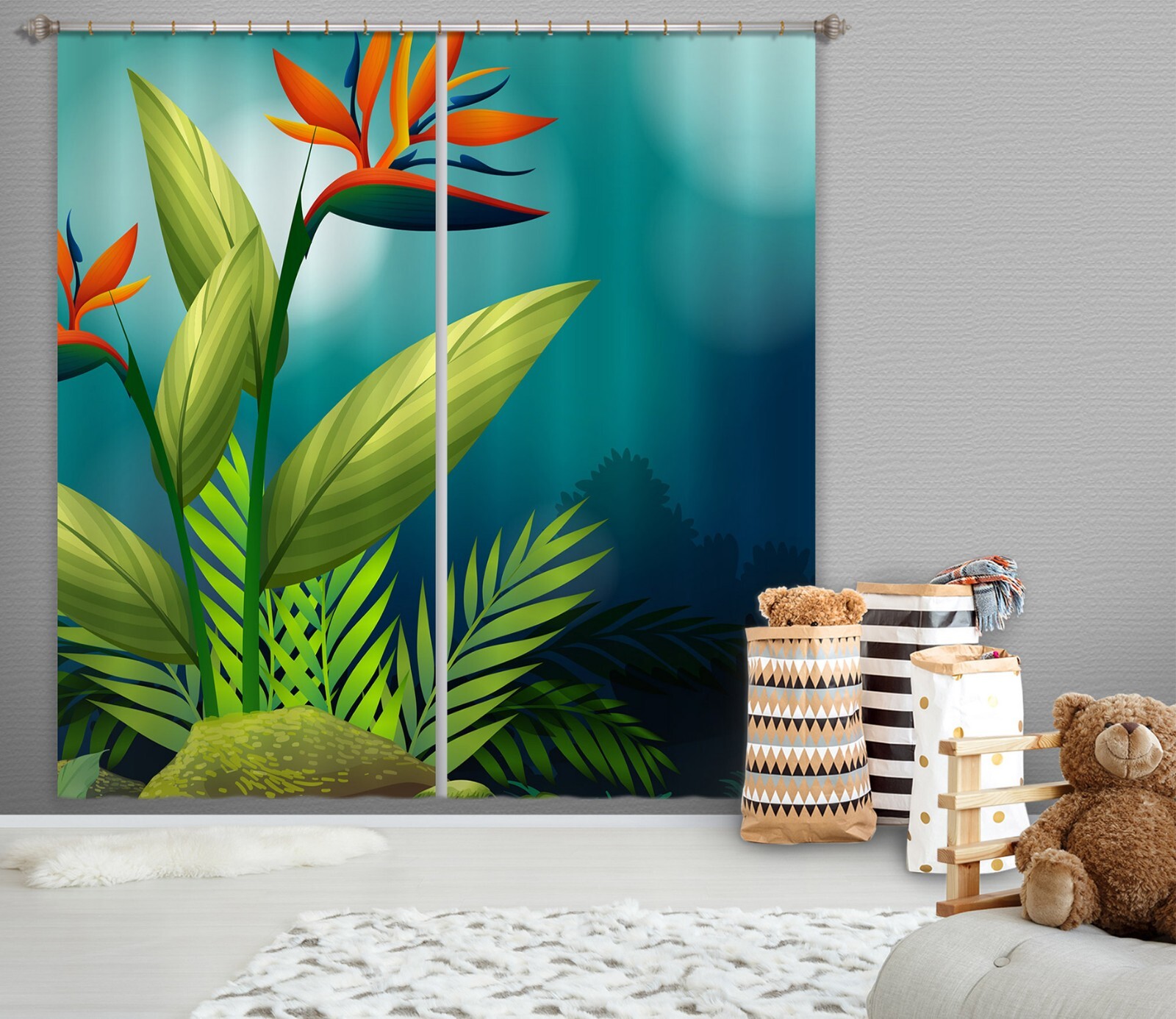 3D Green Grass Fairy ZHUA1016 Photo Curtain Window Blockout Fabric Amy 2023