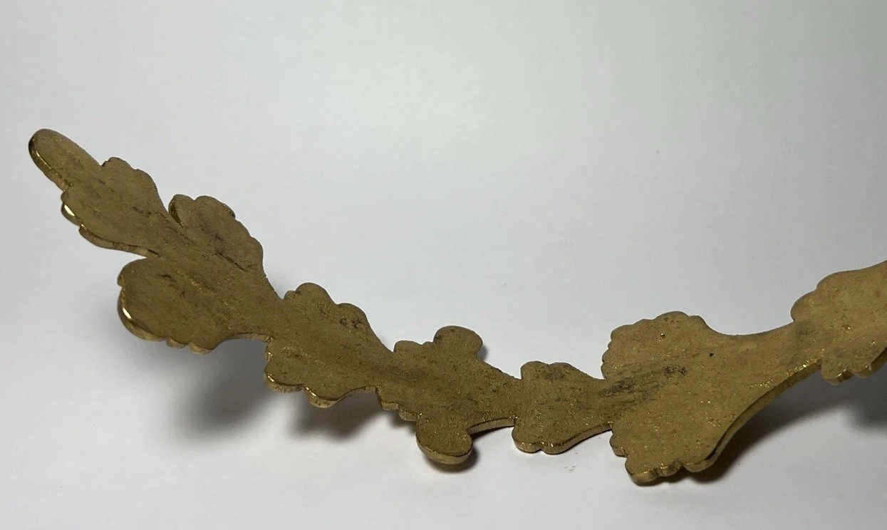 Brass Leaf Curtain Tiebacks 9” Length Single Item Only (Multiple Available) NOS