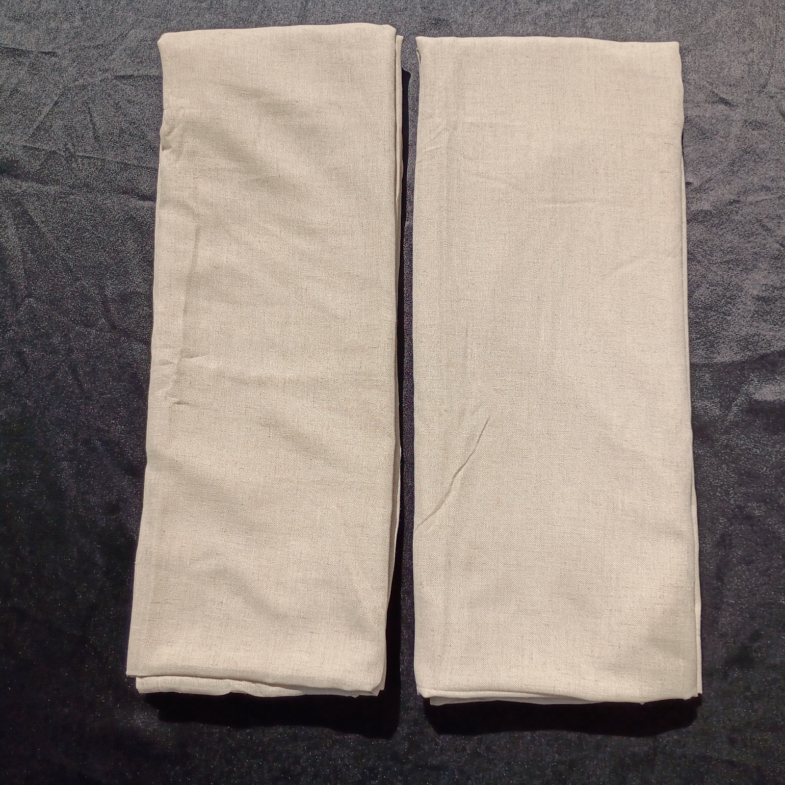 H VERSAILTEX Linen Curtain Panels 52 x 98 Beige Curtains Farmhouse Classic NEW