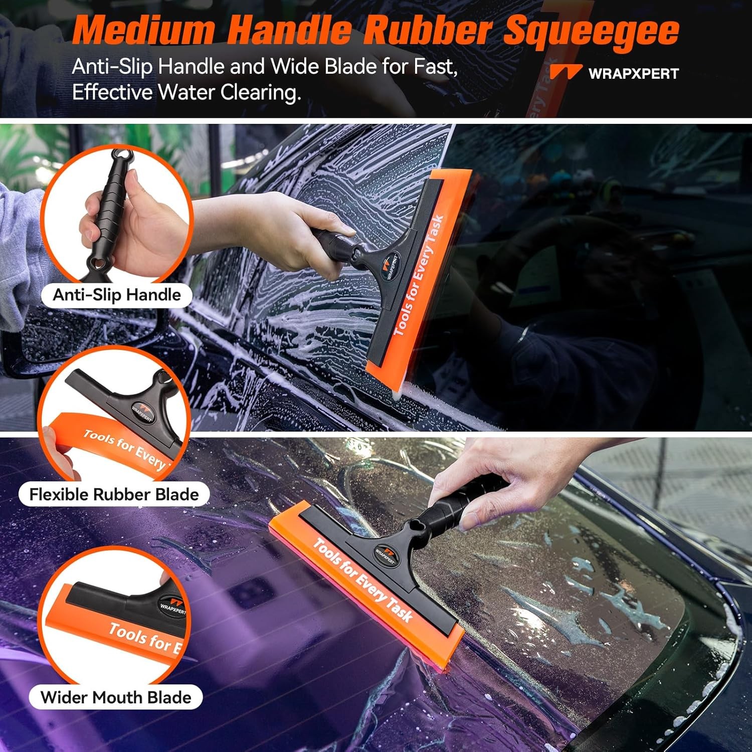 Car Window Tint Tools Kit Vinyl Wrap Squeegee Felt Long Handle Film Installation