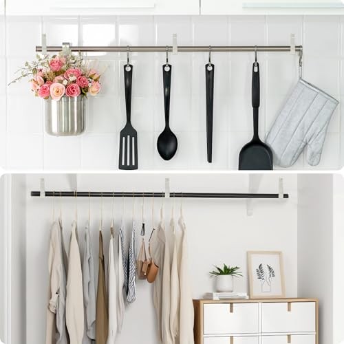 Pack Ceiling Curtain Rod Brackets, Aluminum Alloy Ceiling Mount Hooks 4 White