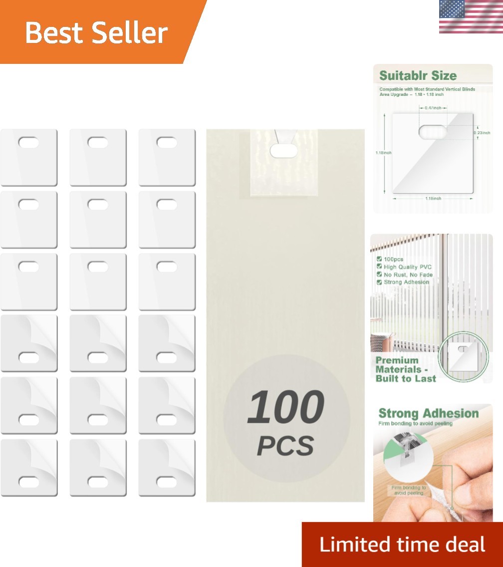 100Pcs Vertical Blinds Replacement Slats Repair Kit – Transparent PVC Tabs wi…