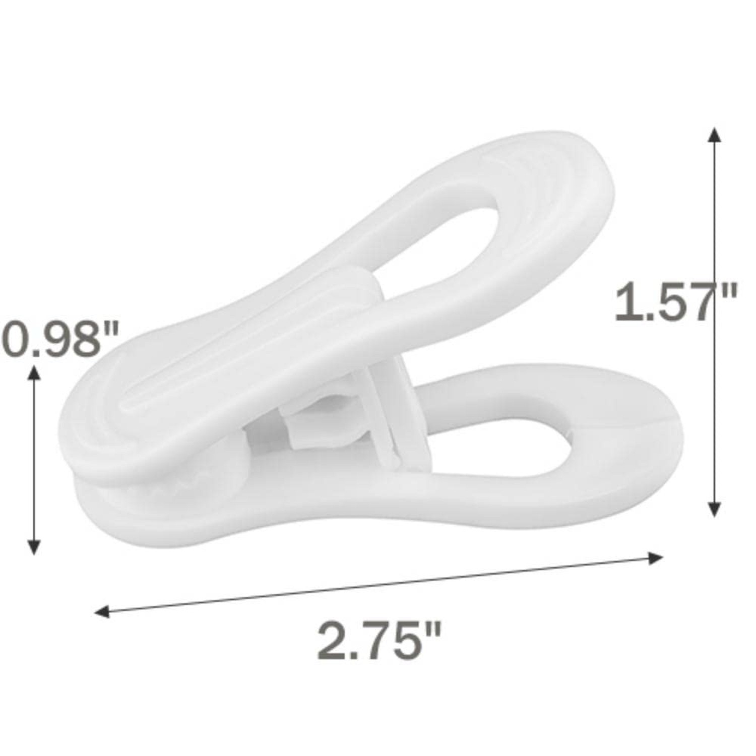 Plastic White Hanger Clips – 60 Pack Multi-Purpose Clips for Hangers, Finger …