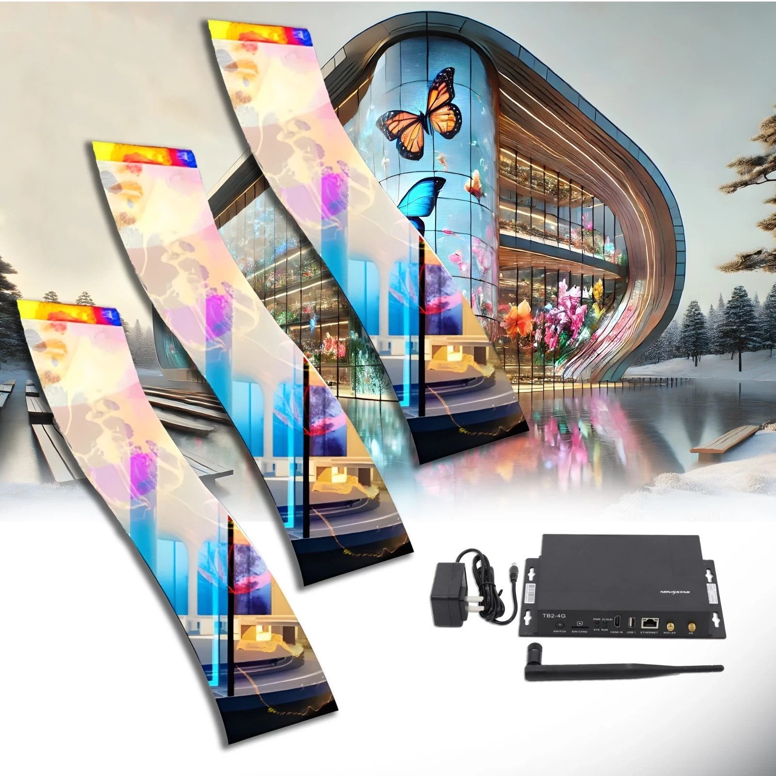P10 Transparent Flexible LED Film Screen Self Adhesive Retail Window Display