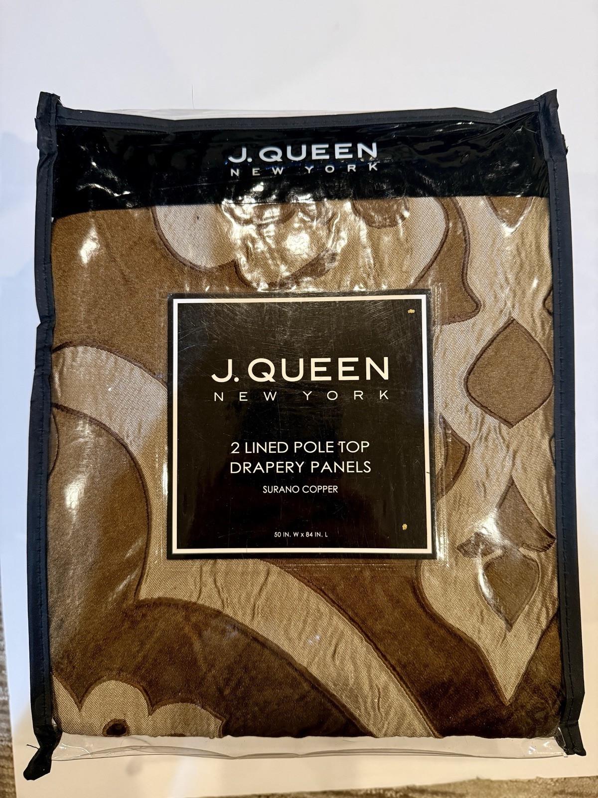 J Queen New York SURANO COPPER Lined Pole Top Drapery Panels 84″ x 50″ (1 Pair)