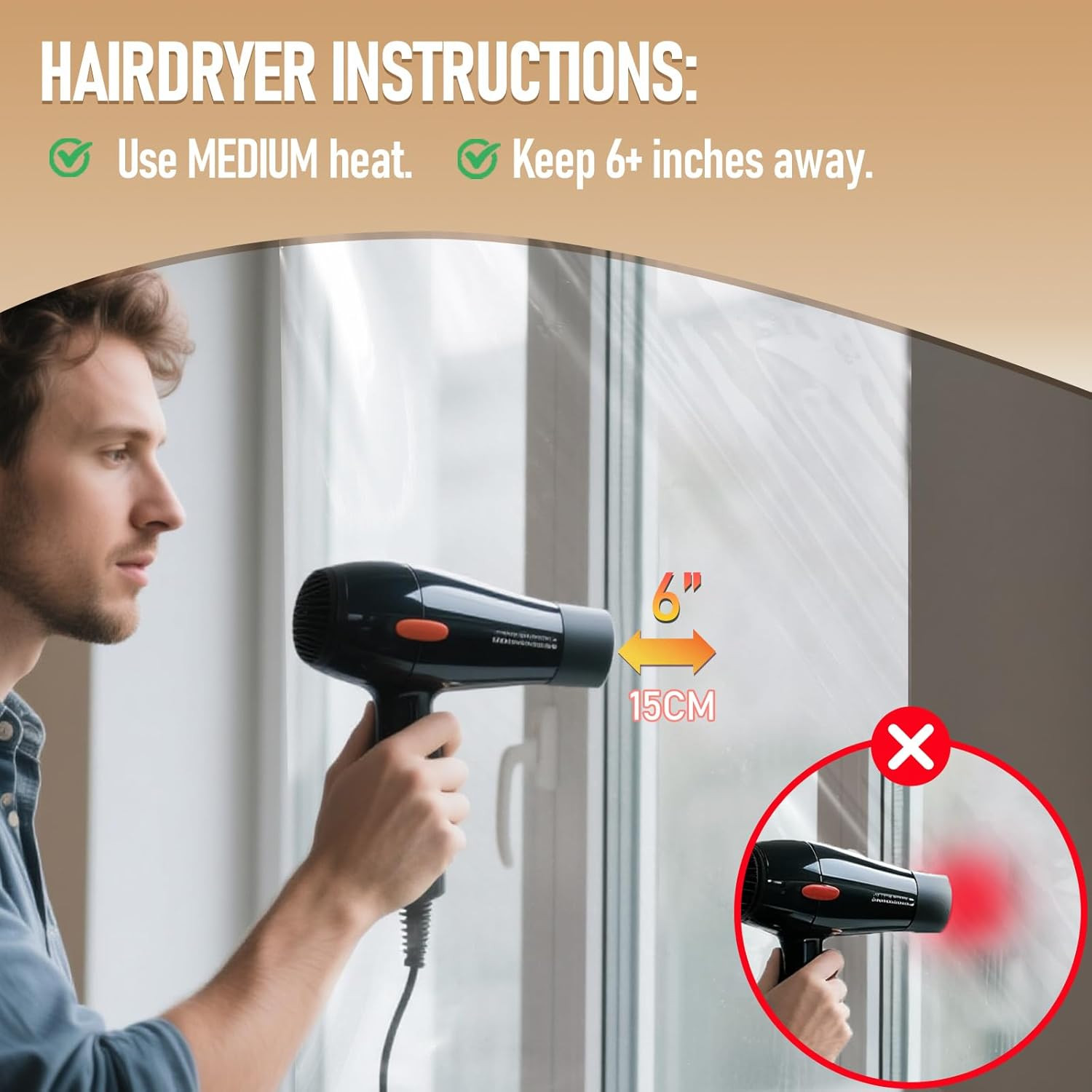 Window Insulation Kit for Winter,Plastic Shrink Film & Strong Tape, Indoor Therm