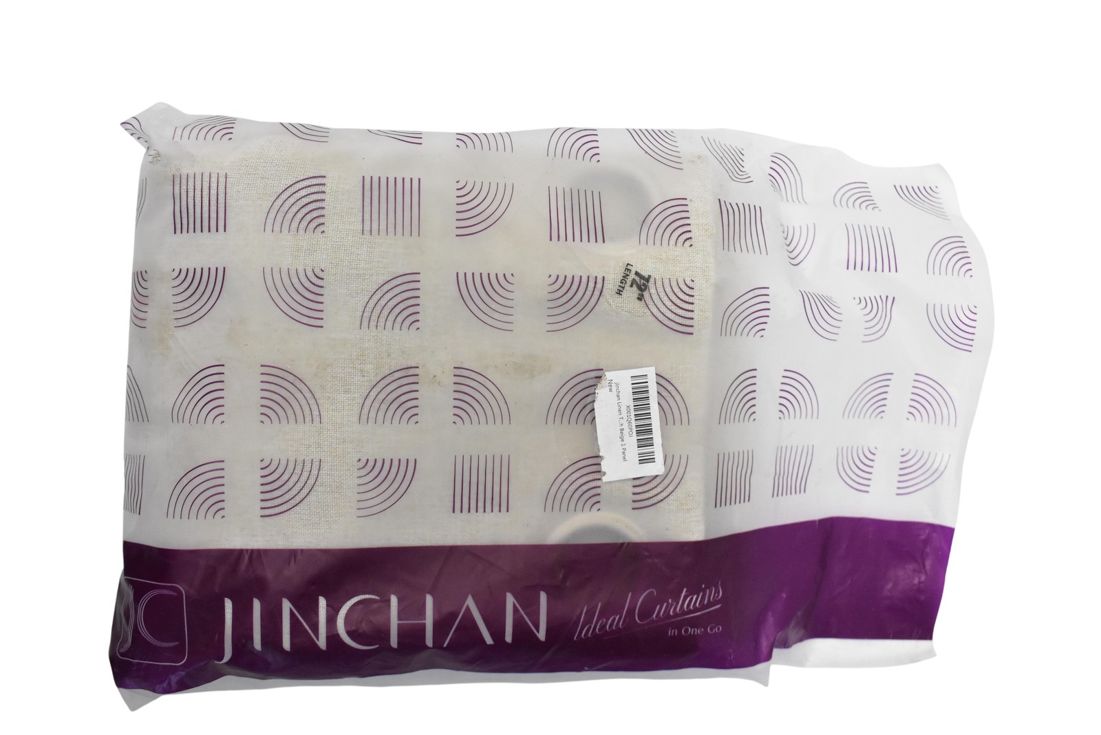 JINCHAN Linen Textured Window Curtain Panel Beige Single 72″ L x 52″ W Decor