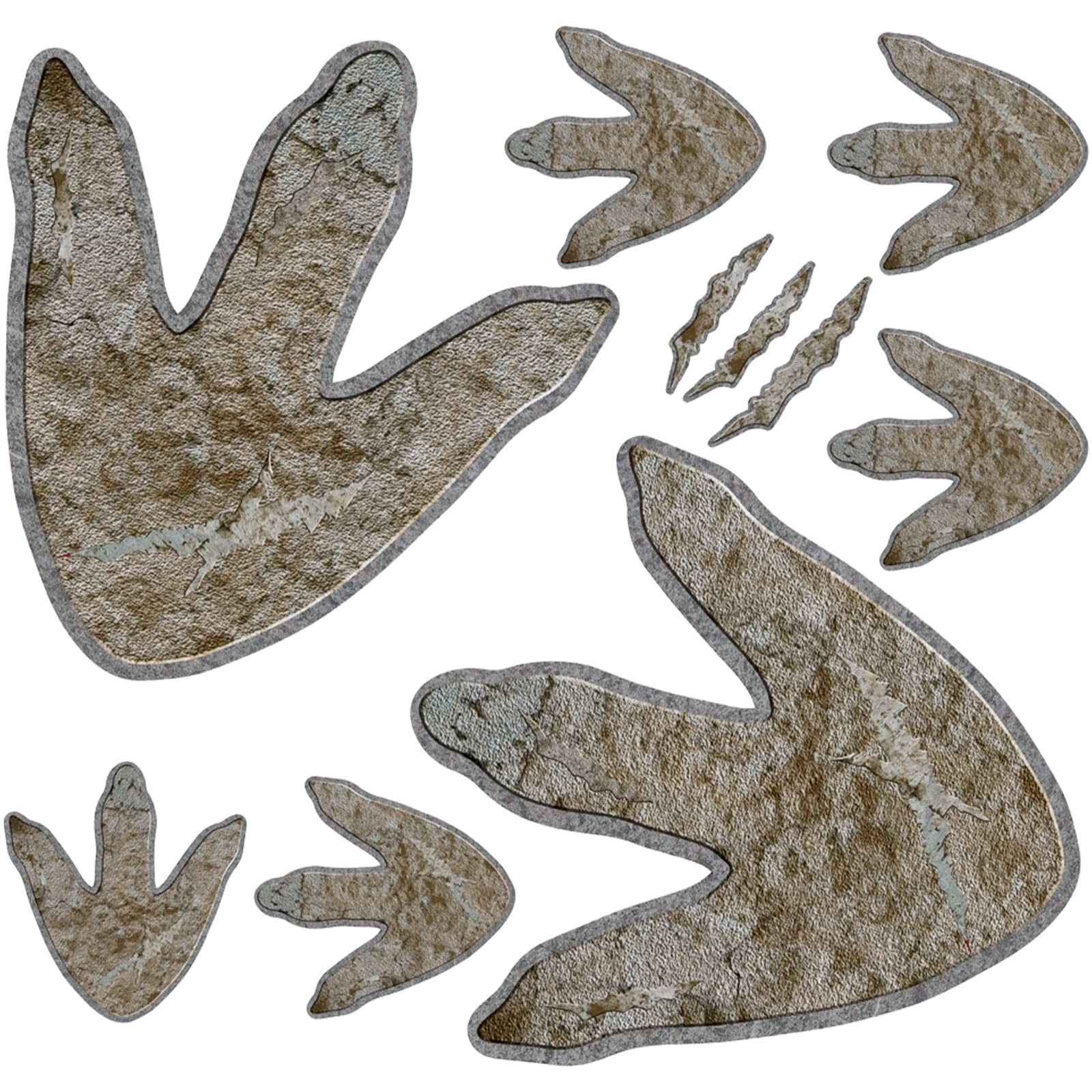 Gersoniel 64 Pcs Dinosaur Footprints Floor Decals Peel and Stick Beige