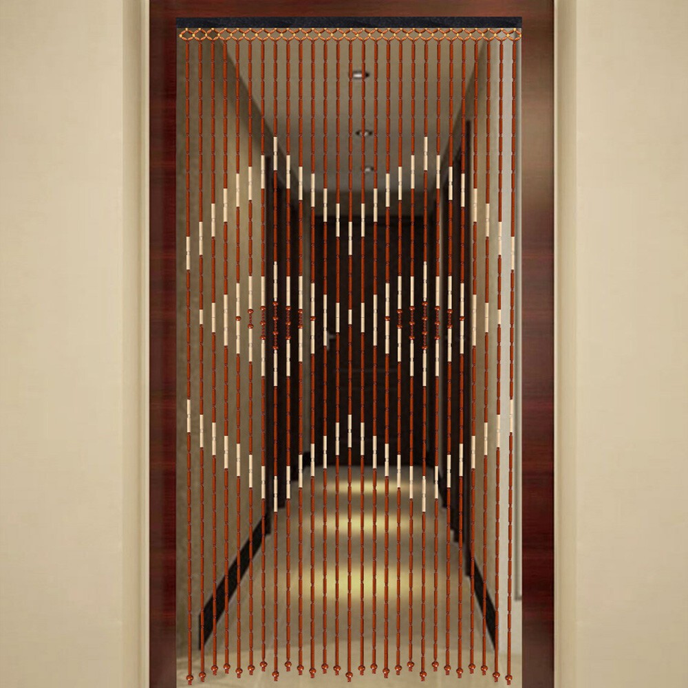 Wooden Bamboo Beaded Curtain 90*175Cm Room Divider Home Decor For US