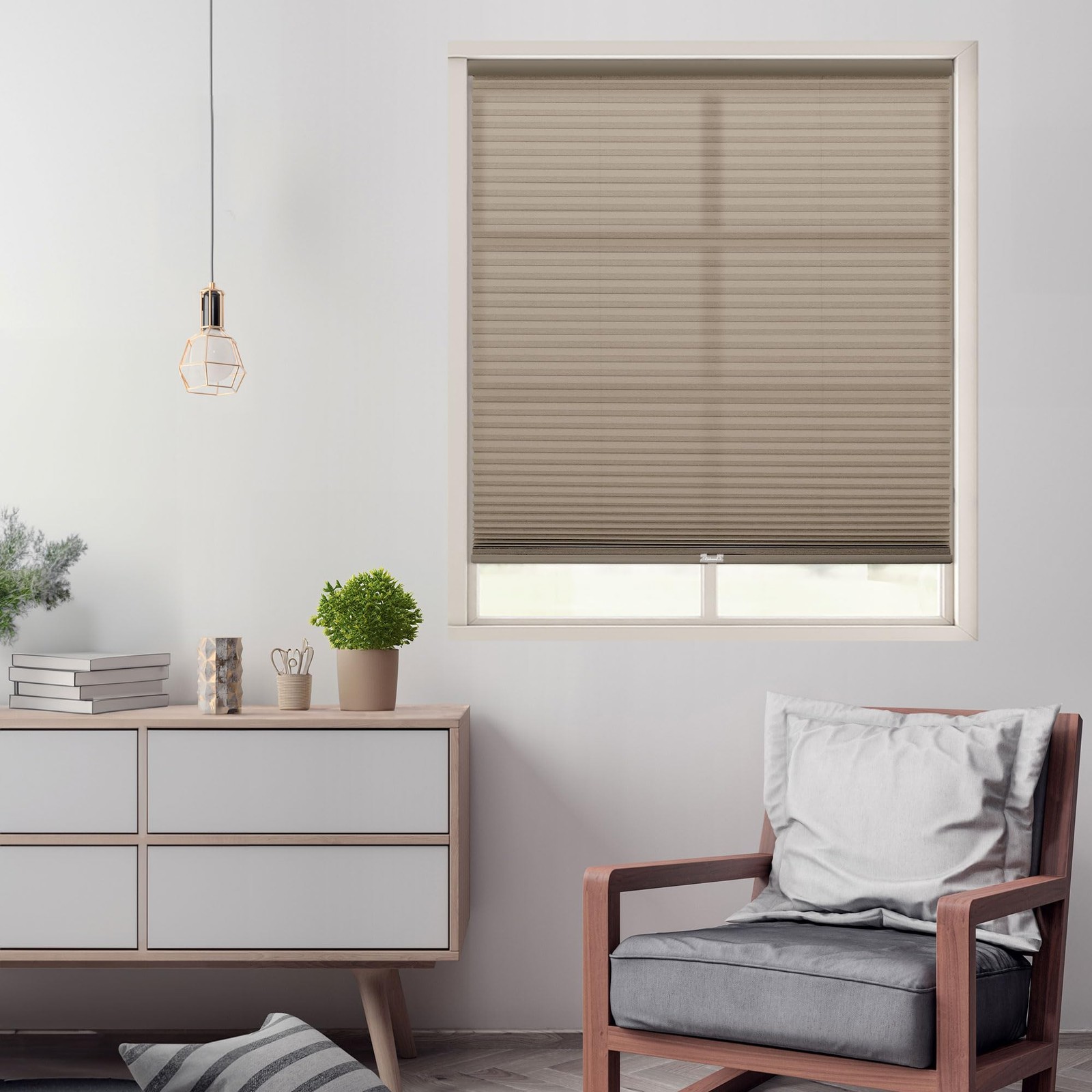 Dez Furnishings Cordless 1 Light Filtering Cellular Shade 46W X 72H Linen