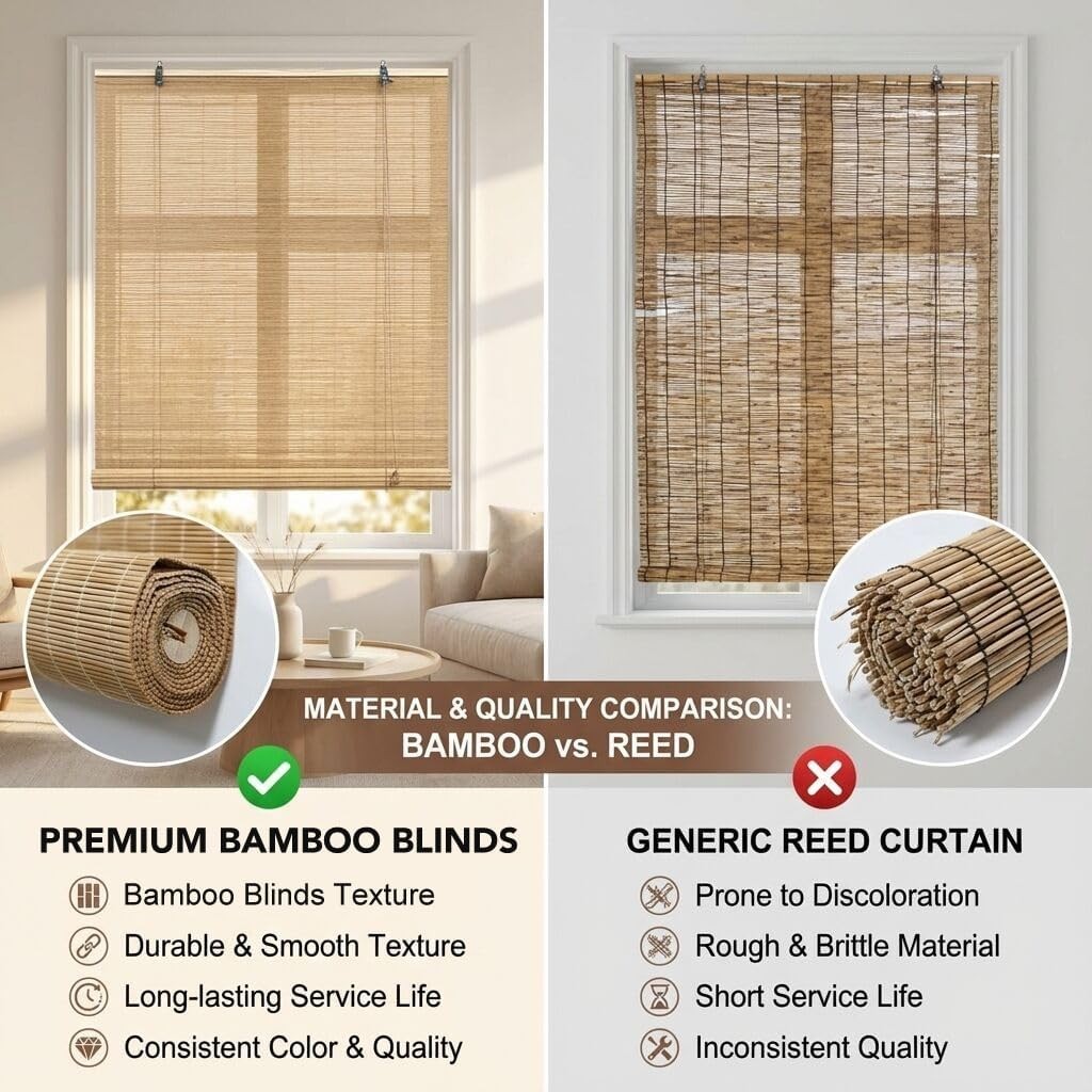 Versatile Bamboo Shades for Indoor & Outdoor Use – Easy to Install and Maintain