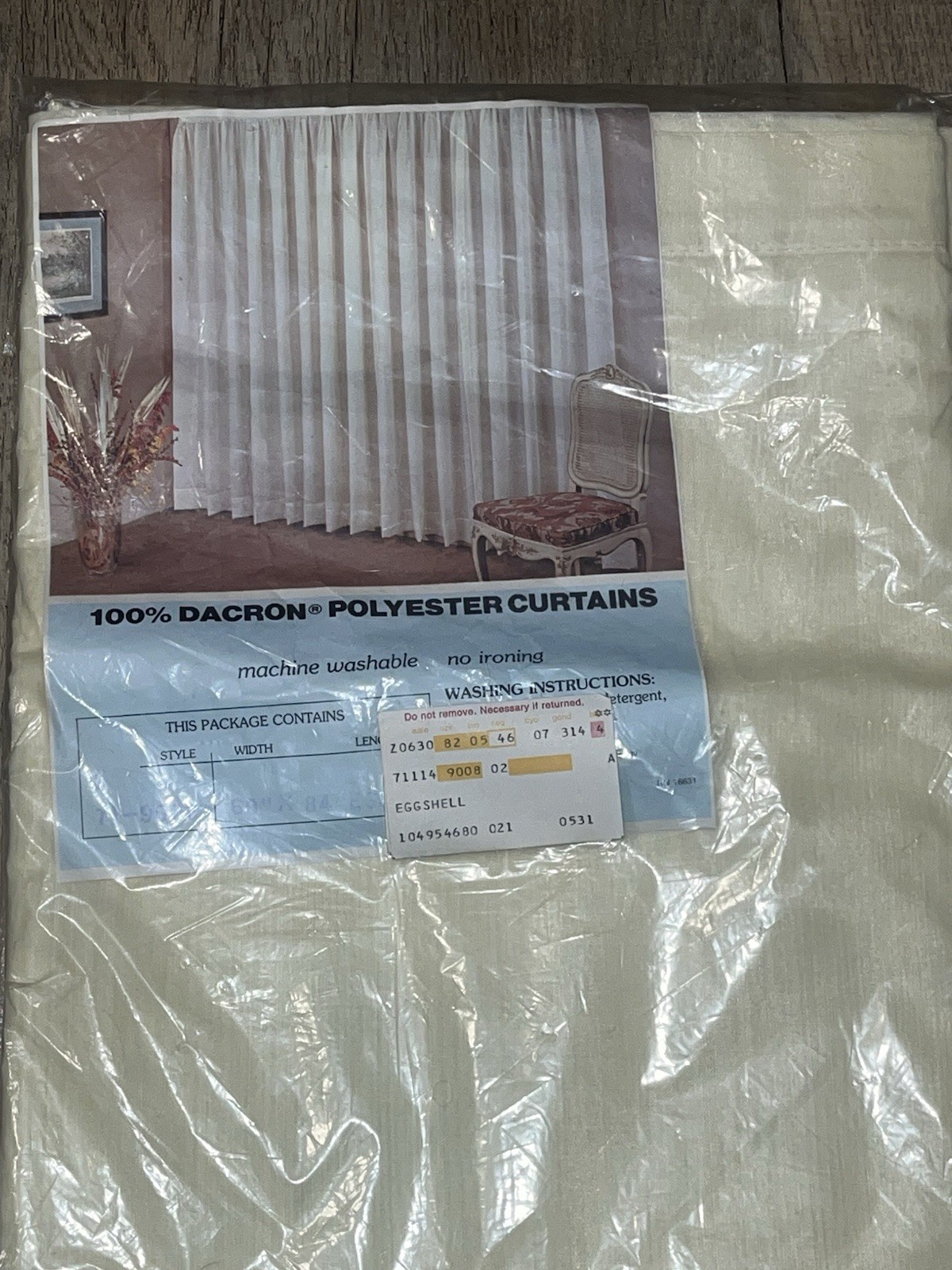 Vintage Dacron Voile Polyester 100% Dacron 60”x84” Vintage New Eggshell Ivory