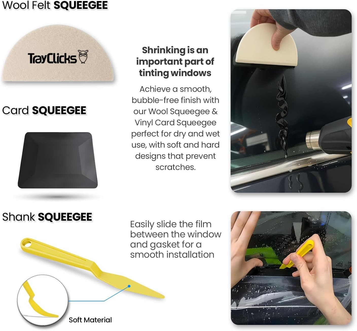 Car Window Tint Tool Kit Squeegee Wrap Set