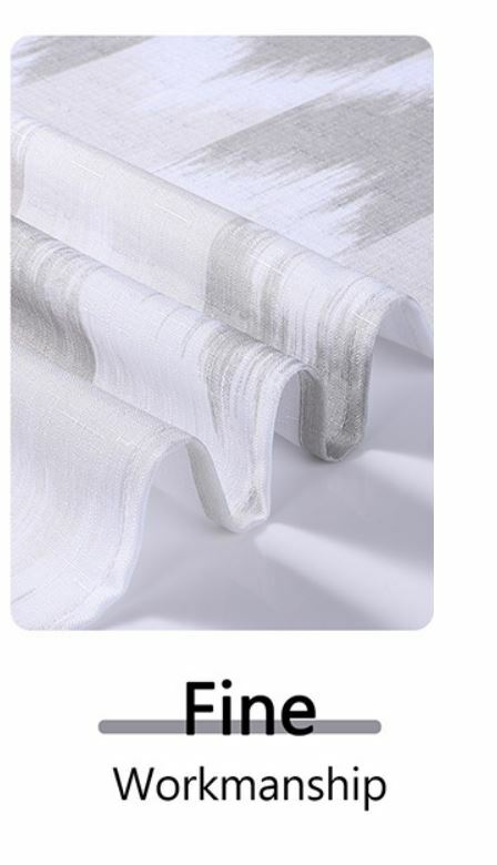 Khaki Cafe Geometric Rod Pocket Window Curtain Valance, Modern 52″ x 15″in – NEW