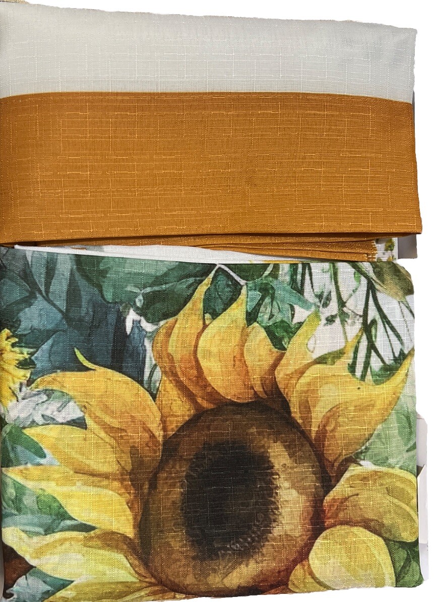 Sunflower Garden Window Kitchen Curtain Tier and Valance 🔥free Shipping