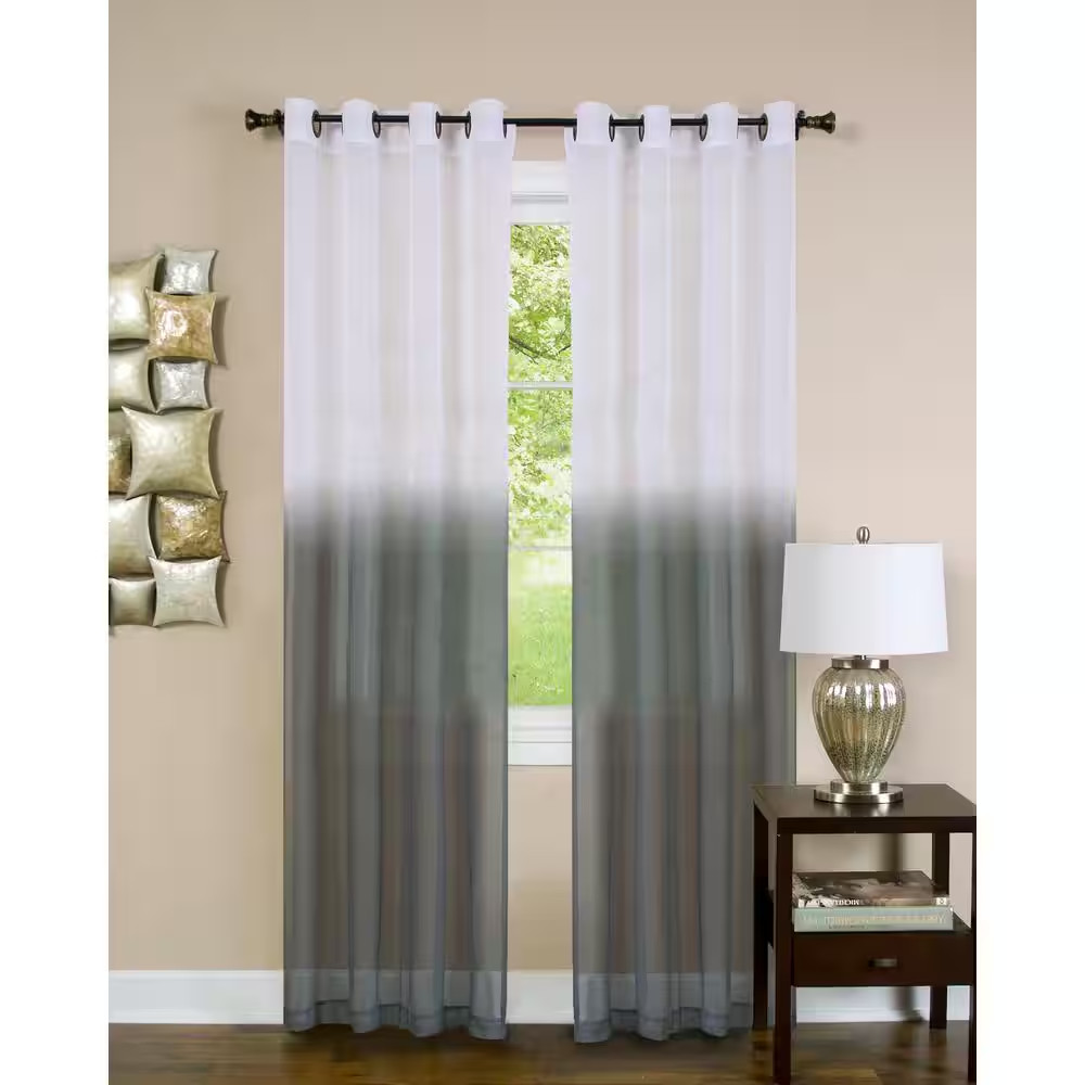 Essence 52 In. W X 63 In. L Polyester Light Filtering Window Panel in Charcoal