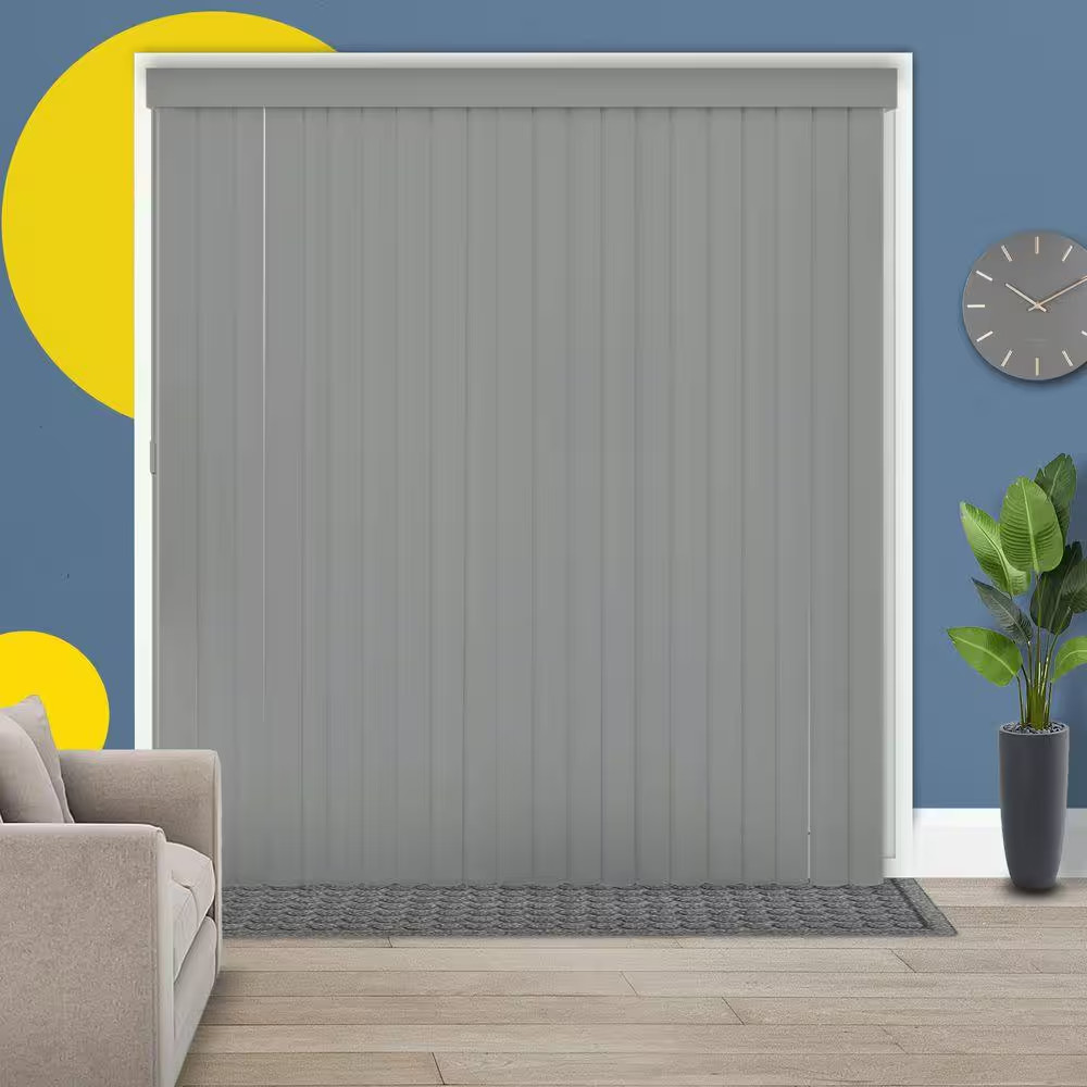 Ocean Gray Cordless PVC Vertical Blinds, 78″W X 84″H