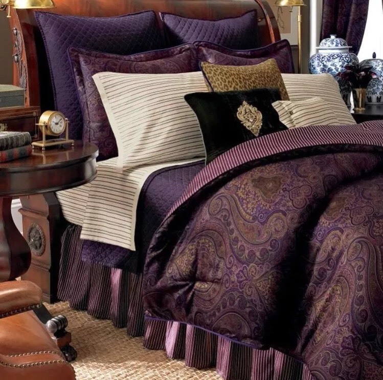 CHAPS Home PRESTON PAISLEY Window VALANCE Size: 80″ x 17″ New SHIP FREE Purple