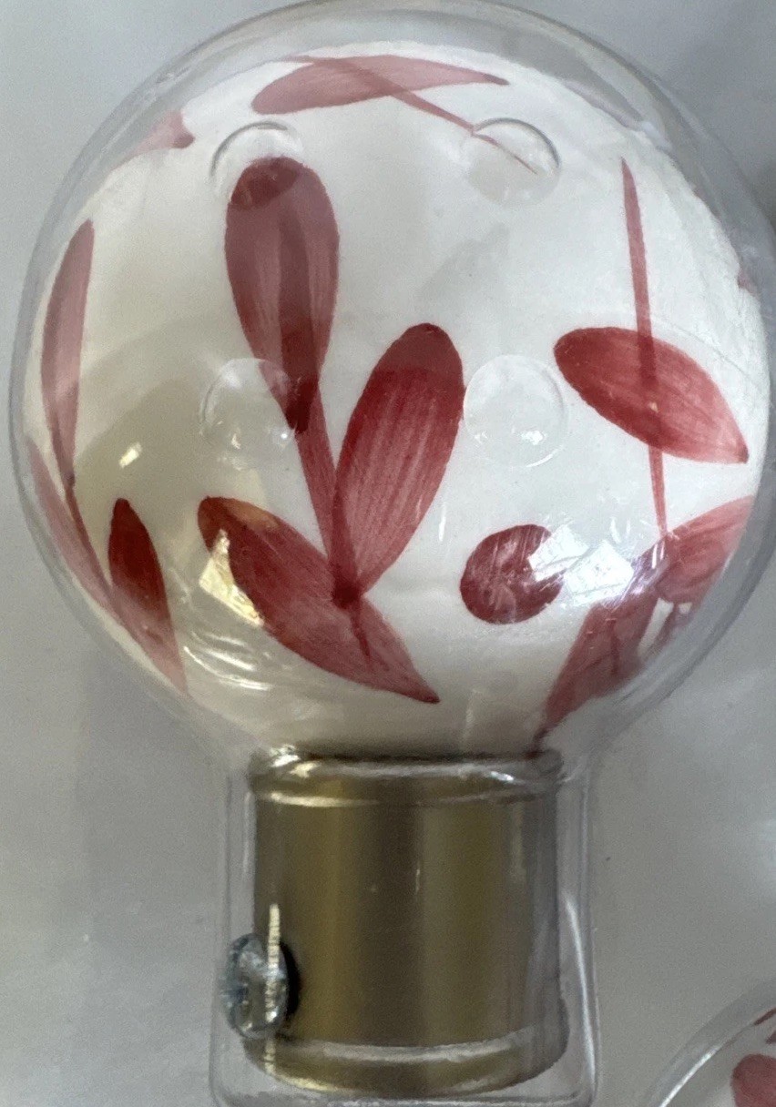 Vintage Set of 4 Pink Floral Finials 3.5” Diameter Each – New in Packaging