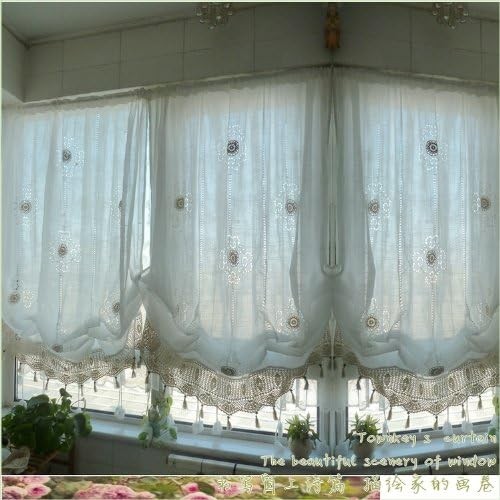 Pastoral Style Adjustable Balloon Curtain Living Room Shade Curtain for Livin…